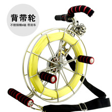 潍坊风筝线轮不锈钢背带轮大轴承六轴导线带刹车大型成人线轴