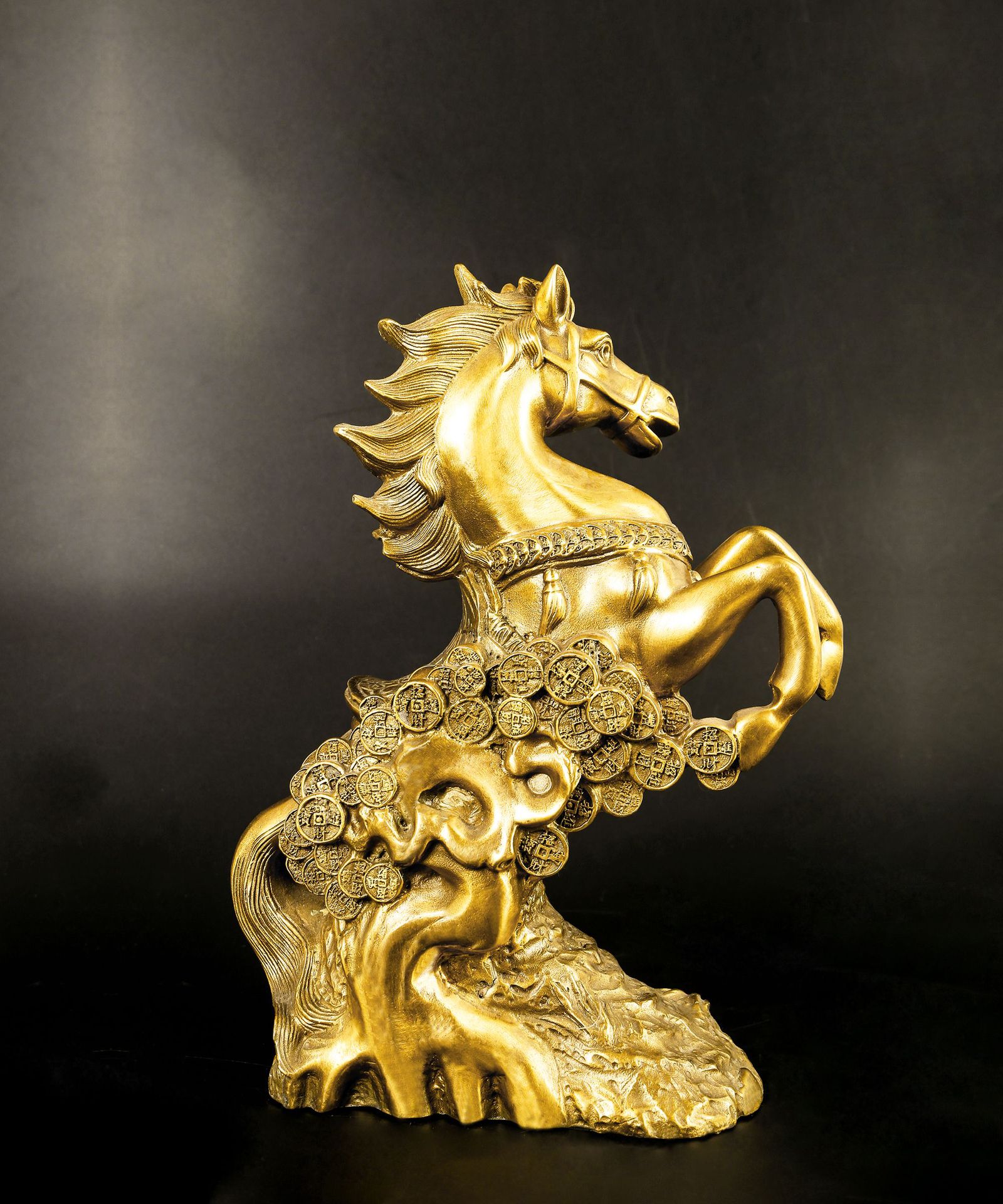 铜马摆件铜马匹 金钱马 办公室家居生肖 马摆件工艺品福字小铜马