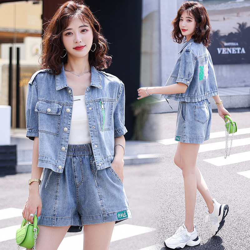 短裤牛仔外套图片