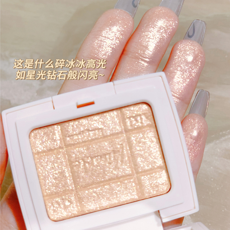 Xixi Light and Shadow Miracle Highlight Powder Flash Diamond in the Debris Natural Three-Dimensional Brightening Light Pink Highlight Contour Compact Wholesale