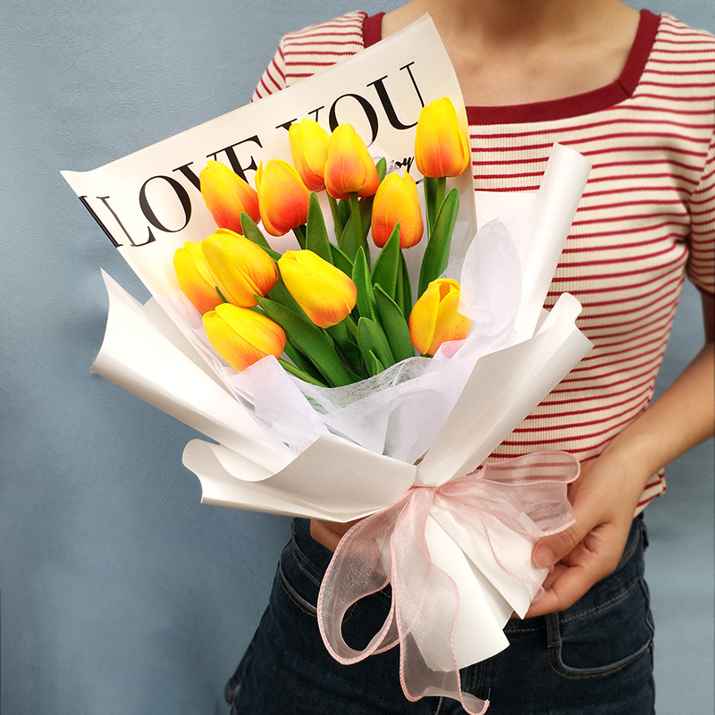 11朵pu郁金香教师节送老师礼物仿真花束情人节送女朋友同学