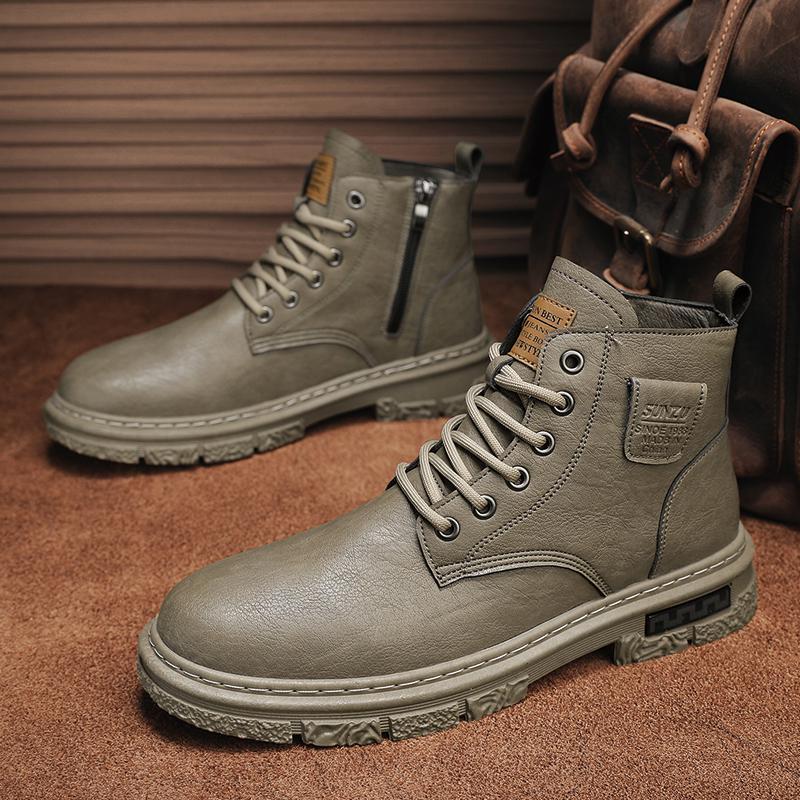 Cross-Border 2023 New Autumn Men‘s Shoes Dr. Martens Boots Men‘s High-Top Worker Boot Casual British Trendy Shoes Men‘s Leather Boots