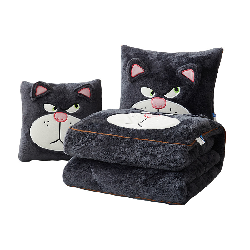 New Double-Sided Bejirog Paste Cloth Embroidery Pillow Blanket Dual-Use Two-in-One Office Car Nap Blanket Shi Di