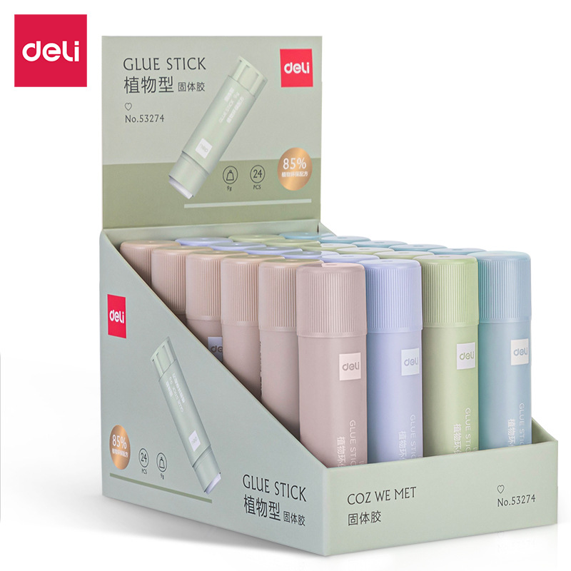 得力53274/53276植物型固体胶儿童手工胶棒21g高粘度固体胶棒批发