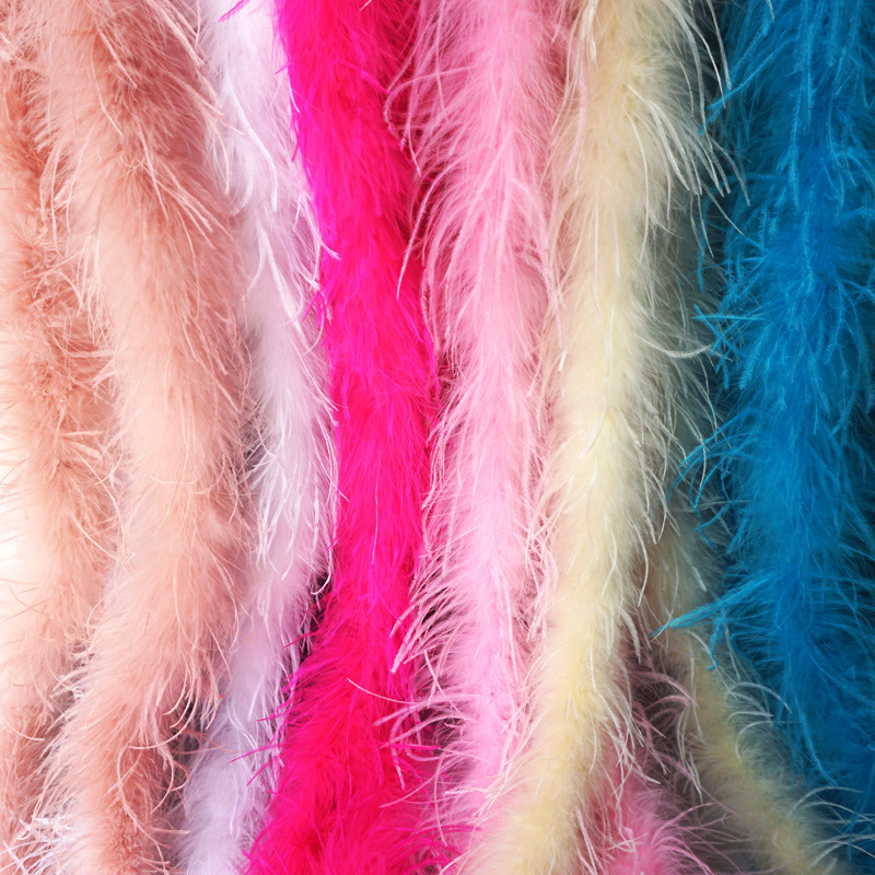 Factory Direct Sales Colorful Feather Strip Ostrich Feather Wool Tops Performance Dancing Dress Diy Decorative Materials Clothing Accessories