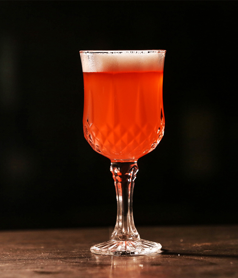 钻石高脚雕花水晶玻璃杯 鸡尾酒杯 加厚酒杯红酒香槟杯酒吧特饮杯