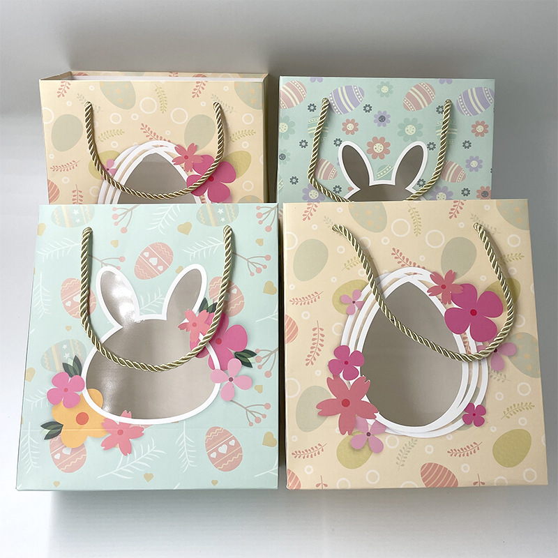 Easter Gift Bag Cute Cartoon Rabbit Egg Chicken Funny Handbag Gift Packaging Bag Paper Bag Wholesale