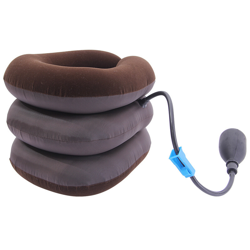 Cross-Border Cervical Traction Instrument Inflatable Cervical Spine Tensioner Three-Layer Full Velvet Thickened Liner Inflatable Neck Support