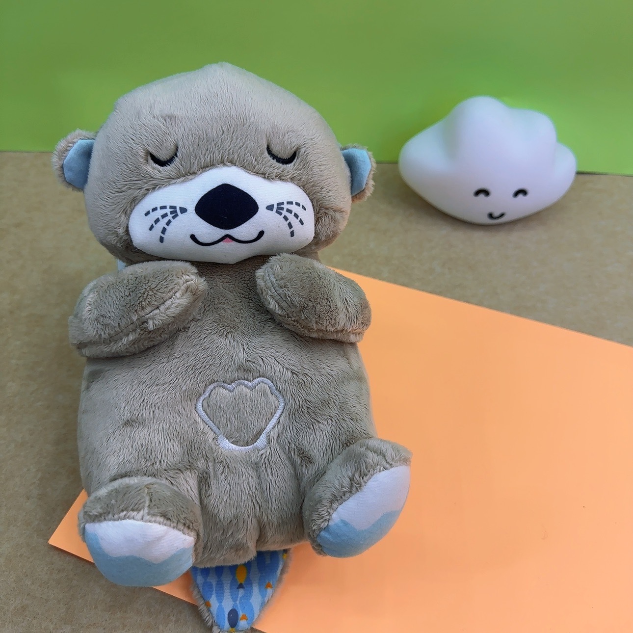 cute breathing bear otter soothing plush toy sleeping artifact baby sleep doll gift electric doll