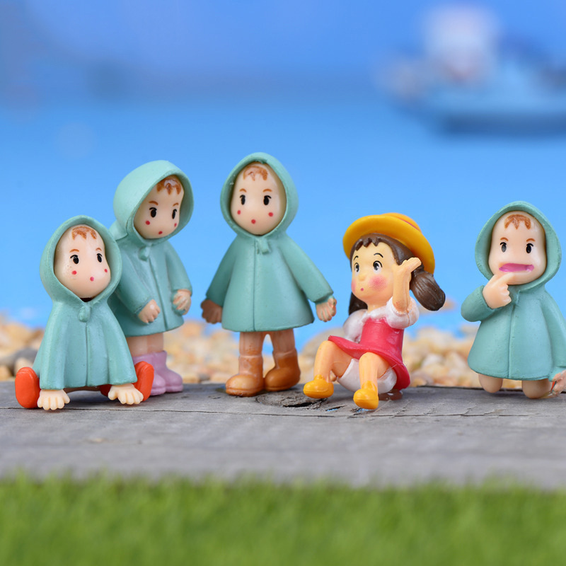 zakka摆件苔藓微景观 q版小梅奔跑 雨衣小梅摆件 宫崎骏系列