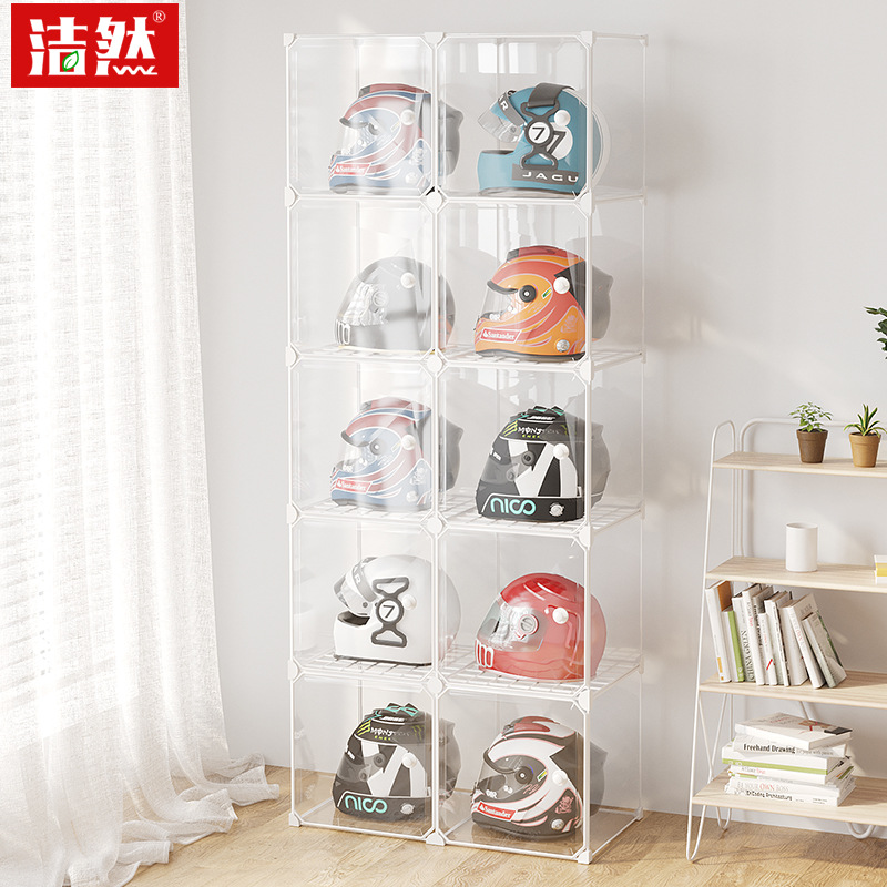 P9ix Wholesale Motorcycle Helmet Storage Cabinet Household Punch-Free Electric Car Helmet Cap Box Helmet Shelf Exhibition