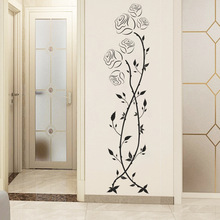 新款AD9132个性创意黑色花朵卧室客厅玄关家居墙面装饰贴纸自粘
