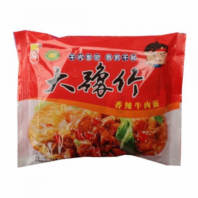 大豫竹方便面豫竹干吃面70g整箱香辣牛肉味干脆面零食批发款