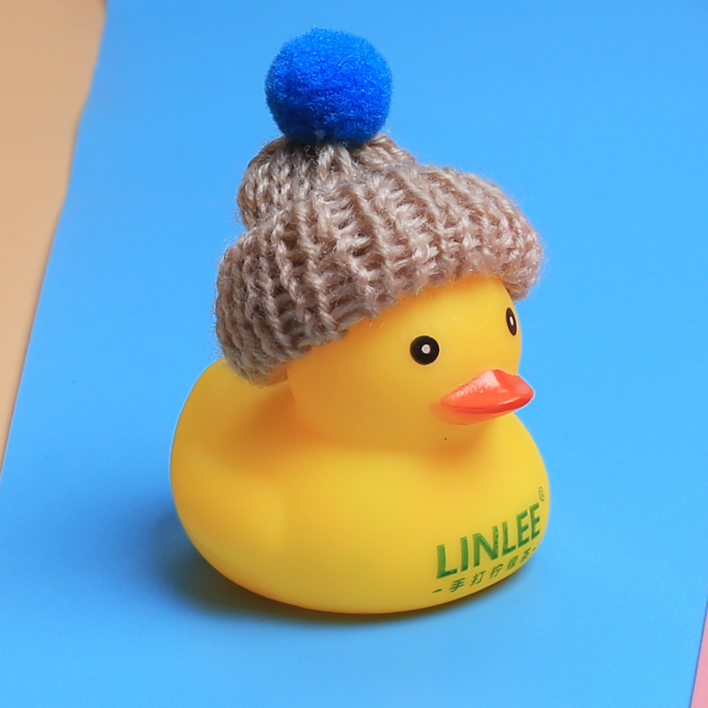 邻里奶茶diy圣诞帽子小黄鸭赠品logo商标大小黄鸭linlee邻里配件