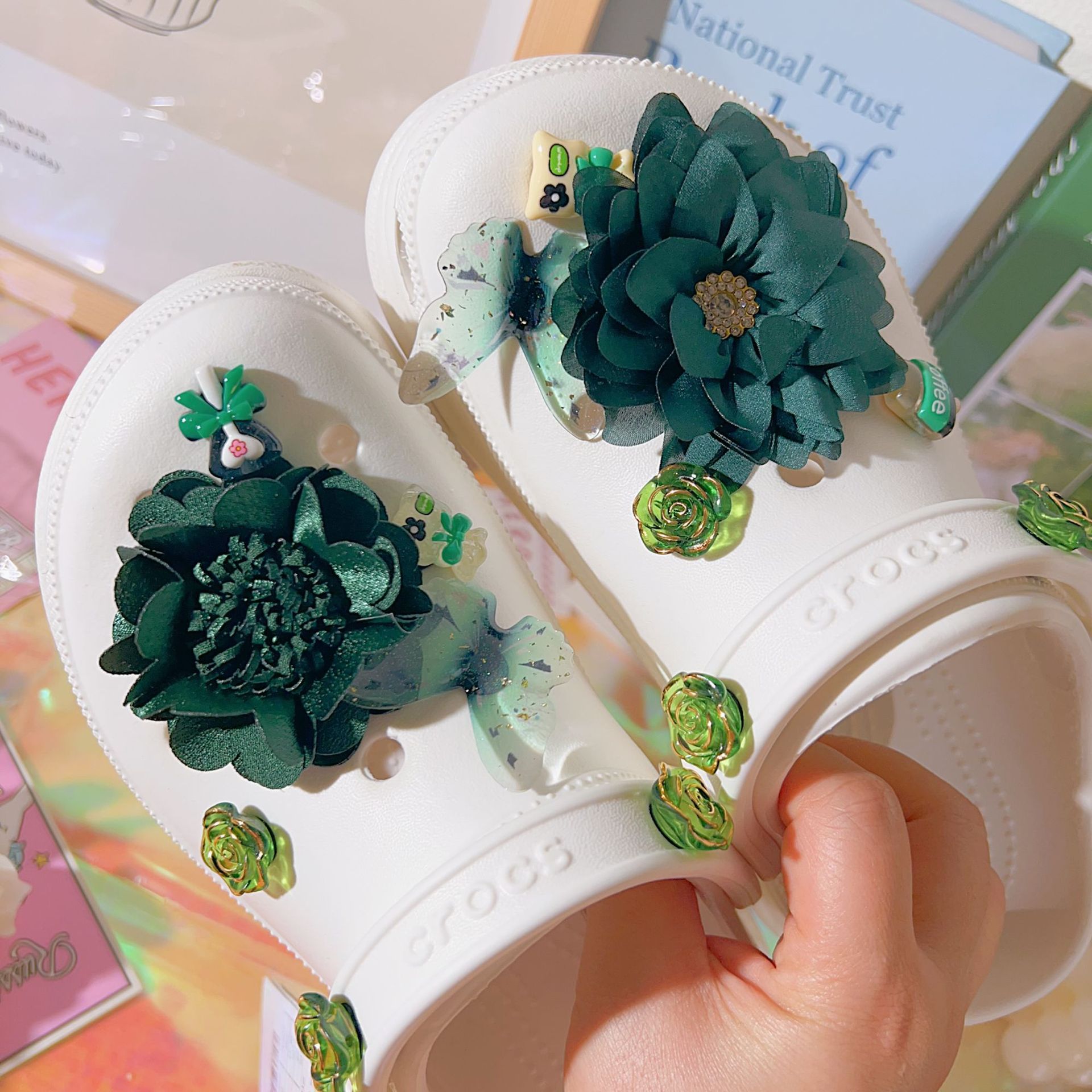 洞洞鞋鞋扣鞋花拖鞋鞋面装饰大花ins鞋扣鞋装饰玫瑰花仿真花-阿里巴巴