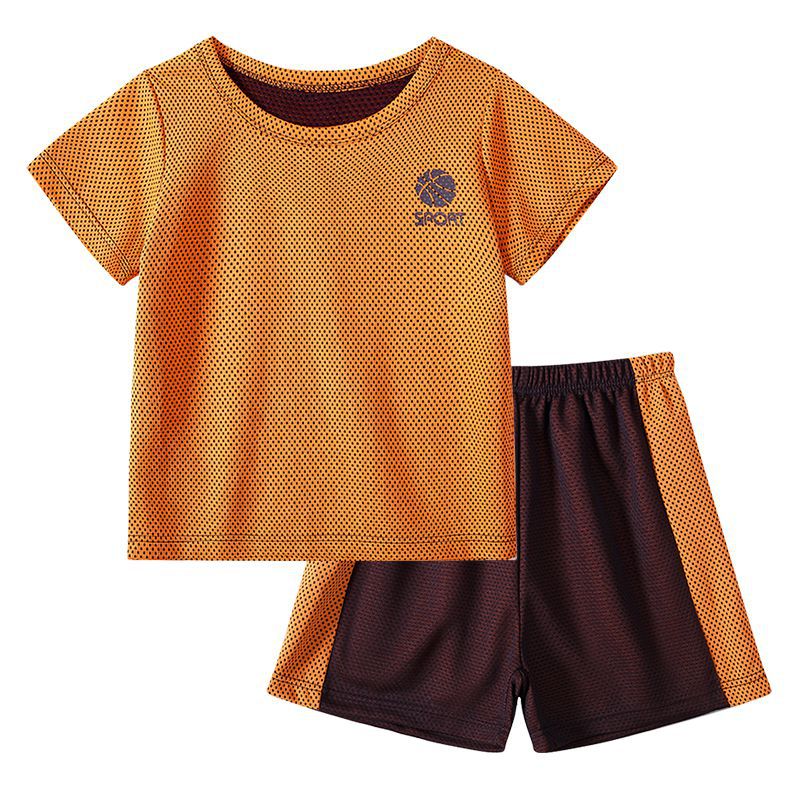 Children's Suit Basketball Wear Summer Boys' Short-Sleeved Shorts Sportswear Baby Two-Piece Suit Girls' Quick Drying Clothes