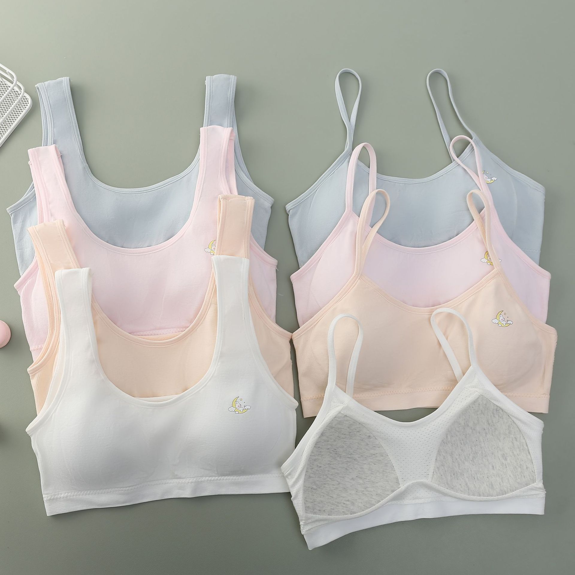 少女无缝发育期文胸无钢圈一体式胸罩初高中学生内衣女童第三阶段