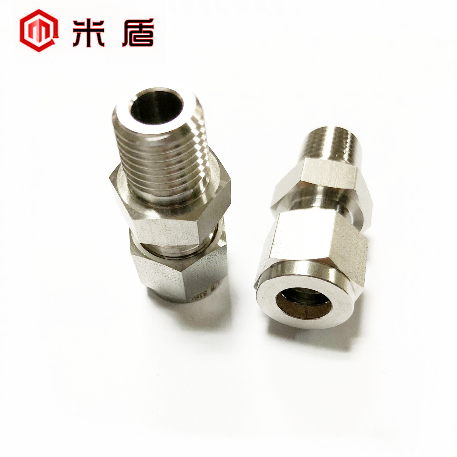 316l不锈钢卡套终端接头外螺纹连接npt188mm卡套管外径