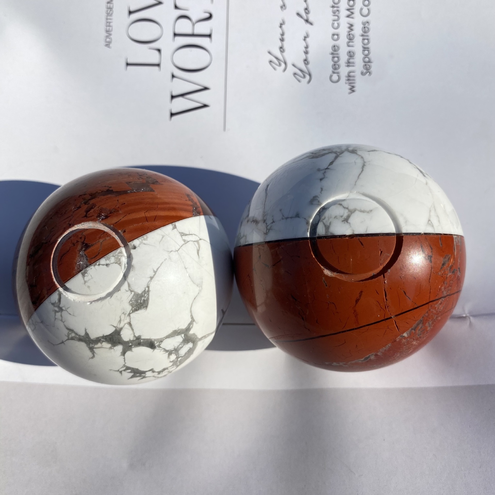 爆款跨境热销天然水晶宝石神奇宝贝精灵球家庭办公室摆件小礼物