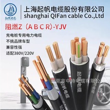 上海起帆牌铜芯阻燃ZC-YJV3*6/3*10充电桩电缆线新能源专用线