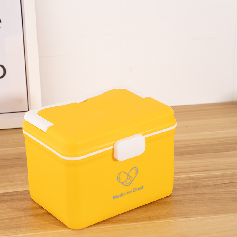 Family Pack Double-Layer Medicine Box Large Capacity Medicine Box Emergency Medical and Medical Storage Medicine Plastic Medicine Box Storage Box