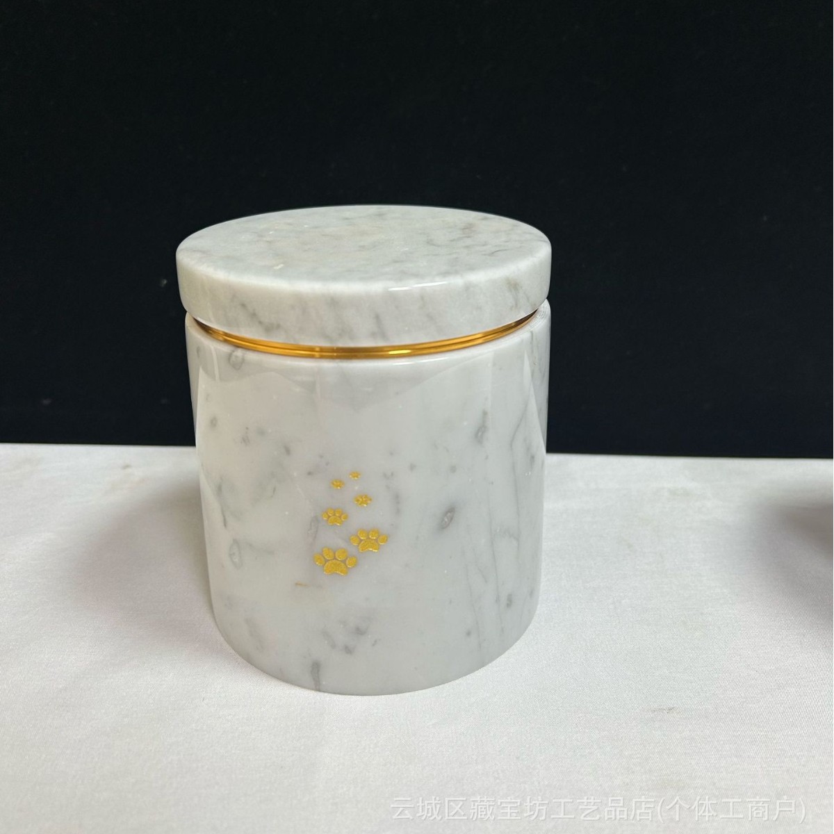 大理石宠物纪念品卡拉拉白大理石密封罐储物罐骨灰盒支持刻字logo