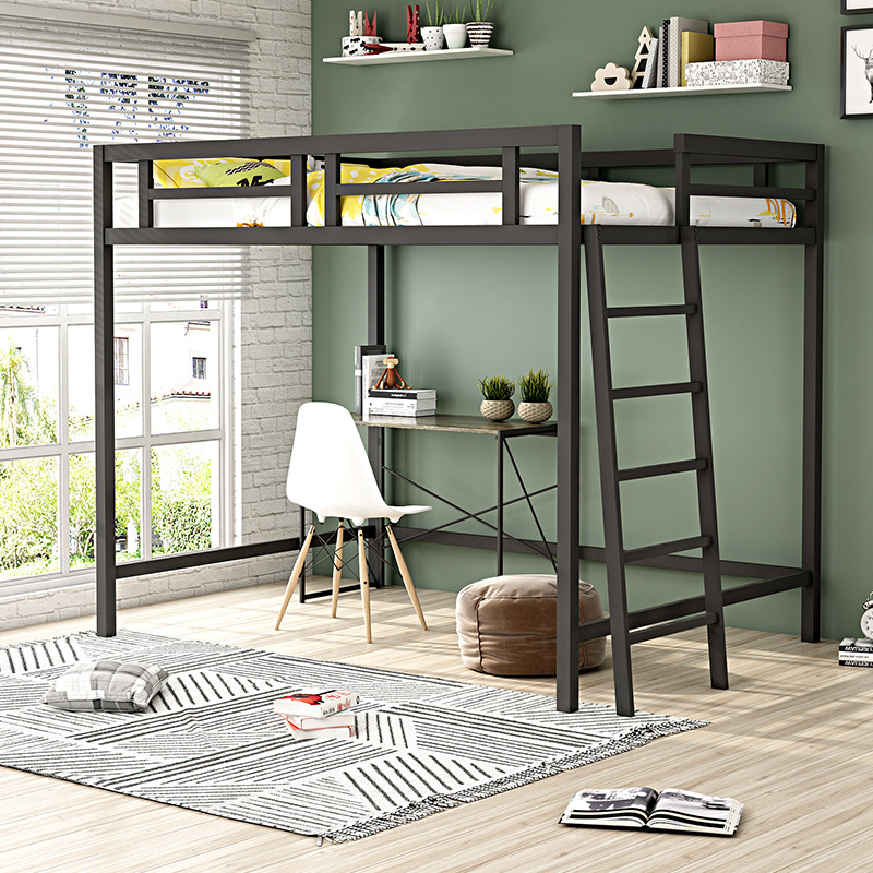 定制不锈钢高架床儿童卧室学生宿舍铁艺床组合省空间上床下桌支架