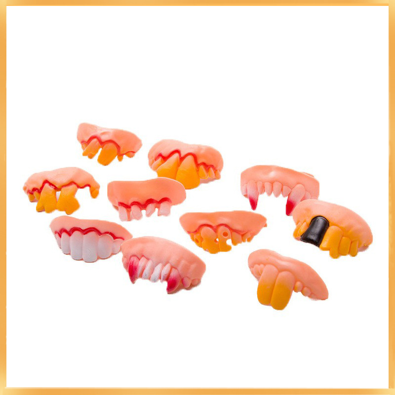 Halloween Dentures Toy Teeth Vampire Teeth Zombie Front Teeth Funny Plastic Soft Tooth Socket