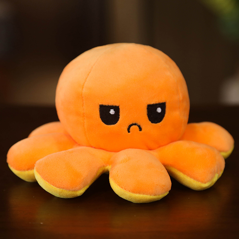 翻转变脸章鱼毛绒翻面八爪鱼章鱼公仔布娃娃双面章鱼玩偶毛绒玩具