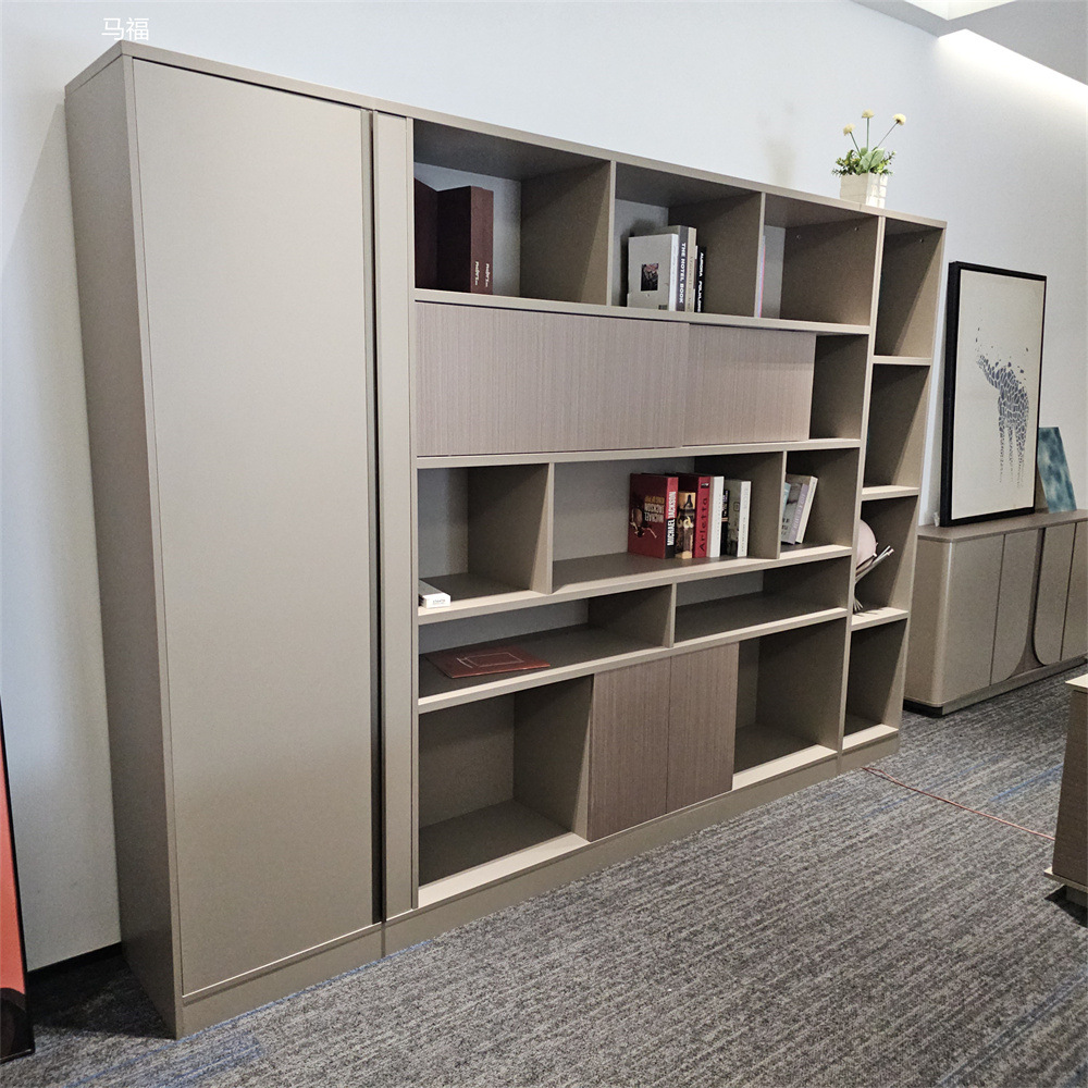 办公室边柜地柜储物柜矮柜文件柜隔断展示柜带灯到顶柜整墙书柜子