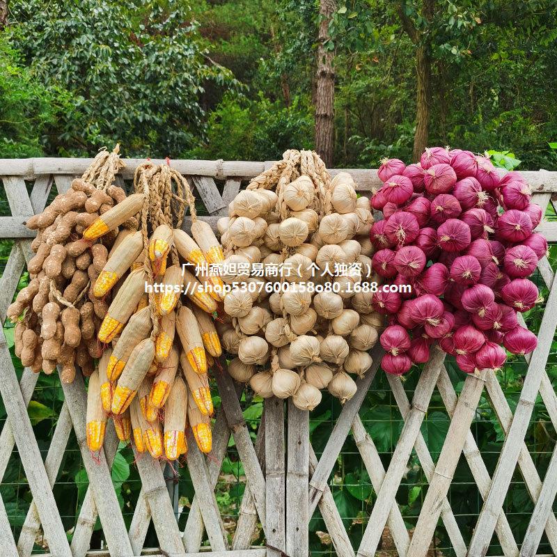 仿真大蒜假辣椒玉米挂串农作物农家乐装饰挂饰摄影拍摄道具-阿里巴巴