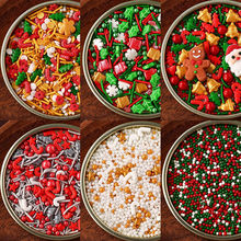 圣诞节草莓塔蛋糕装饰糖珠彩色糖珠珍珠糖彩针姜饼人烘焙饼干甜品