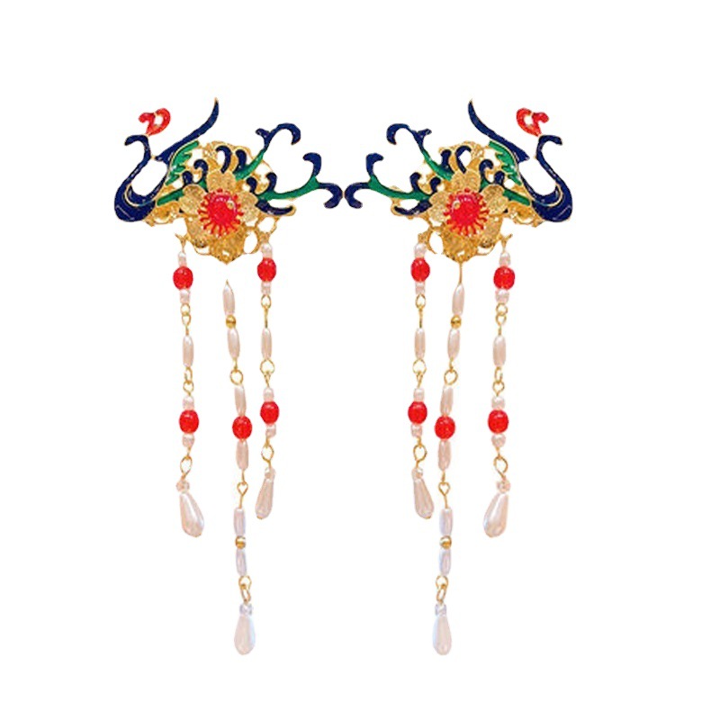 Ancient Costume Han Chinese Clothing Headdress Tassel Buyao Hair Accessories Girls Super Fairy Barrettes Antique Hairpin Barrettes Children Butterfly Hairpin