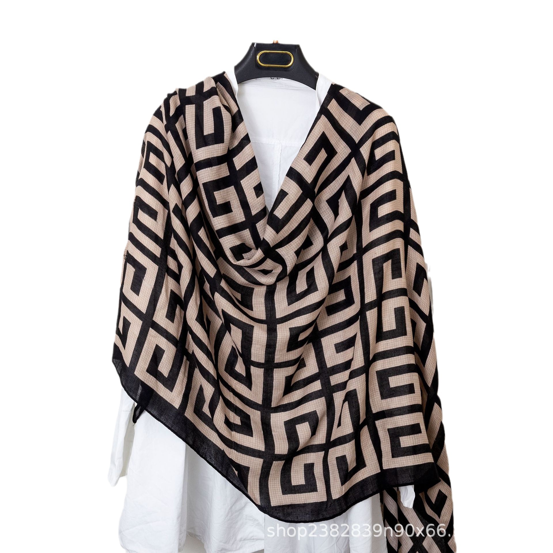 One Piece Dropshipping 2023 Live Broadcast Korean Style Printed Cotton and Linen Scarf European and American Classic Autumn and Winter Warm Scarf Outer Shawl