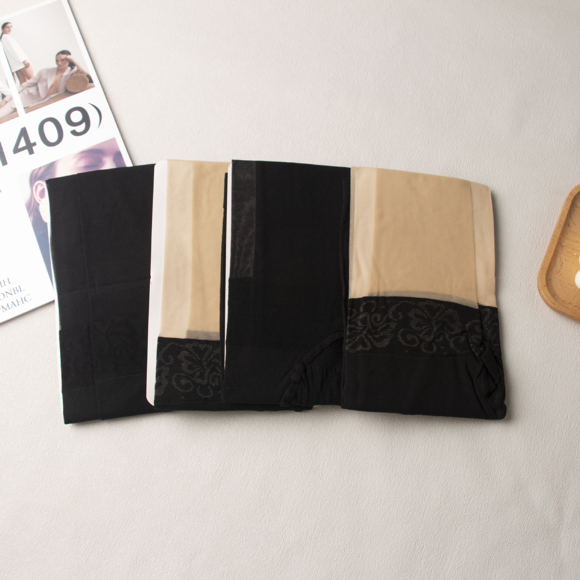 春夏薄款性感黑丝袜防勾丝连裤袜蕾丝防走光防狼袜安全打底裤袜女