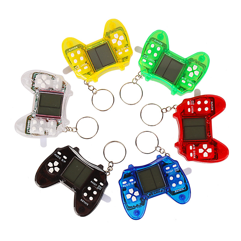 Cross-Border Tetris Handle Game Machine Mini Handheld Electronic Game Machine Gashapon Machine Keychain Ornaments