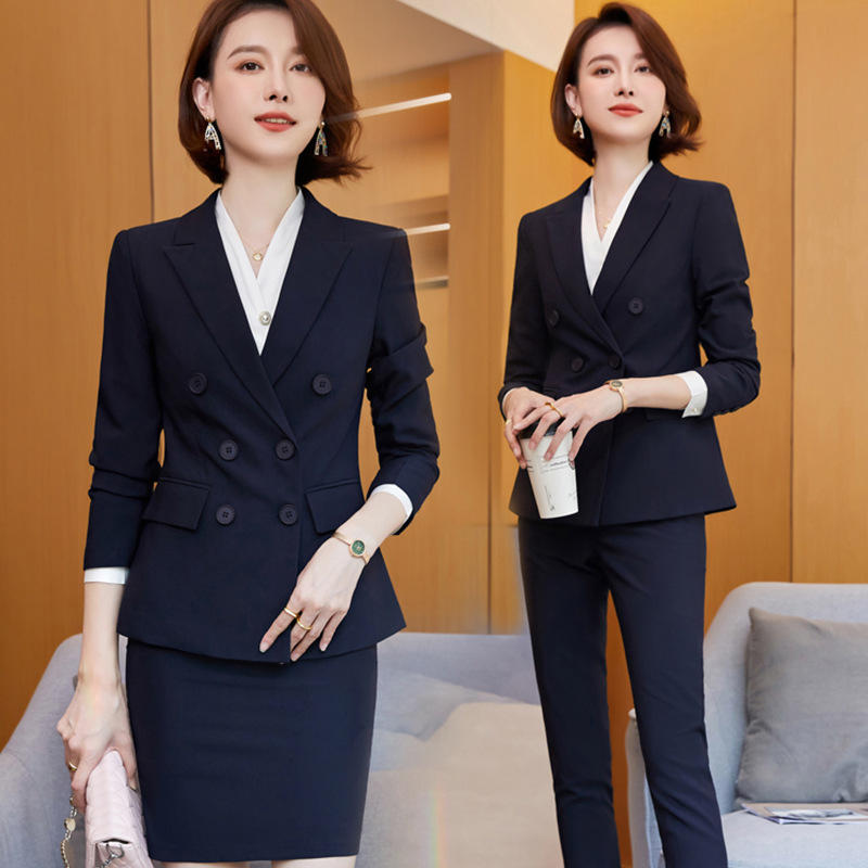 时尚职业装套装公务员面试服装女西装套裤酒店工作服女律师ol套装