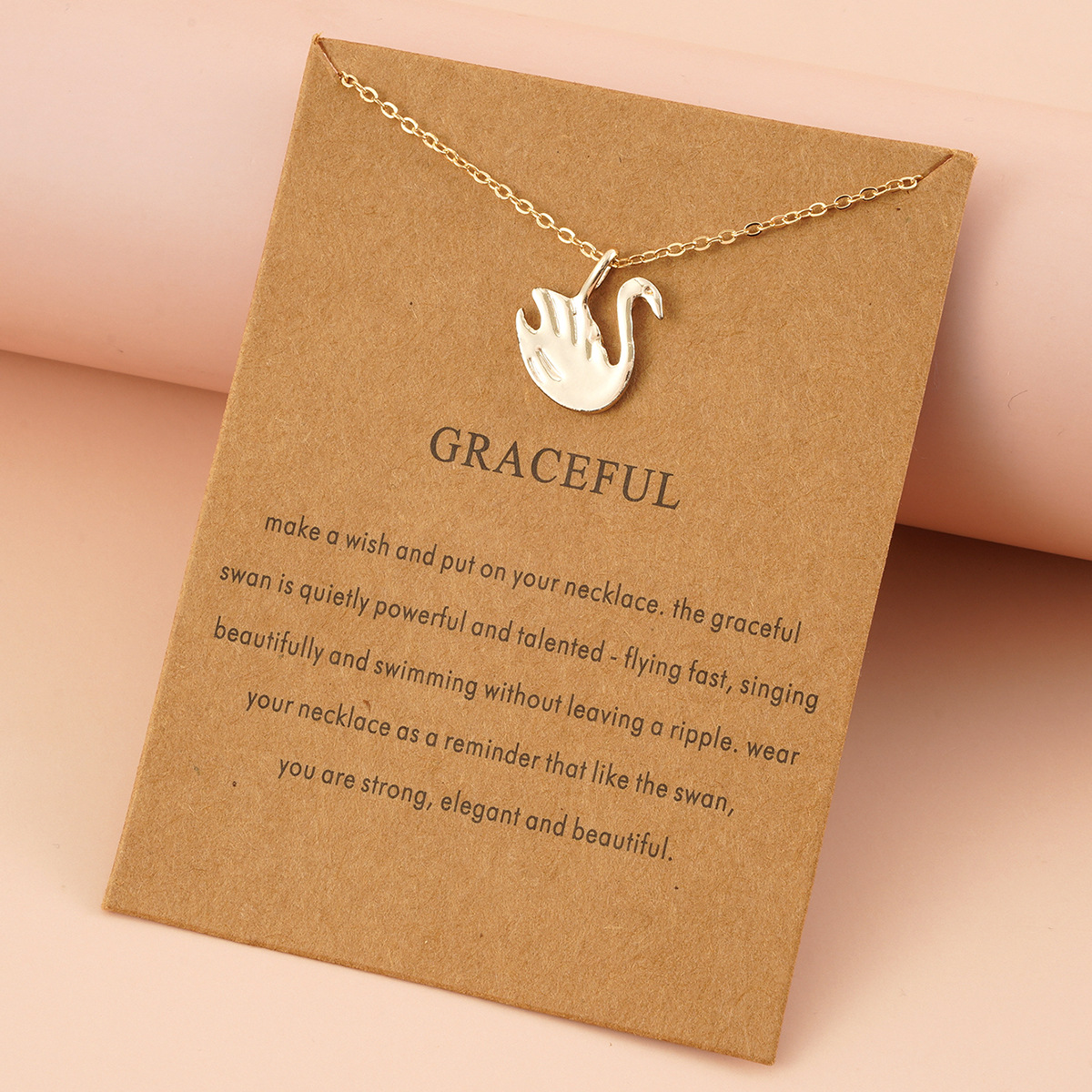 情人节项链 个性创意符号 天鹅 女士项链 简约通勤 带卡片 祝福语
