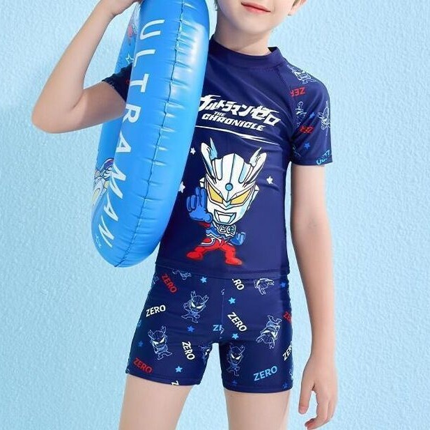 儿童泳衣运动款卡通图案男童泳衣批发速干防晒分体宝宝泳衣-阿里巴巴