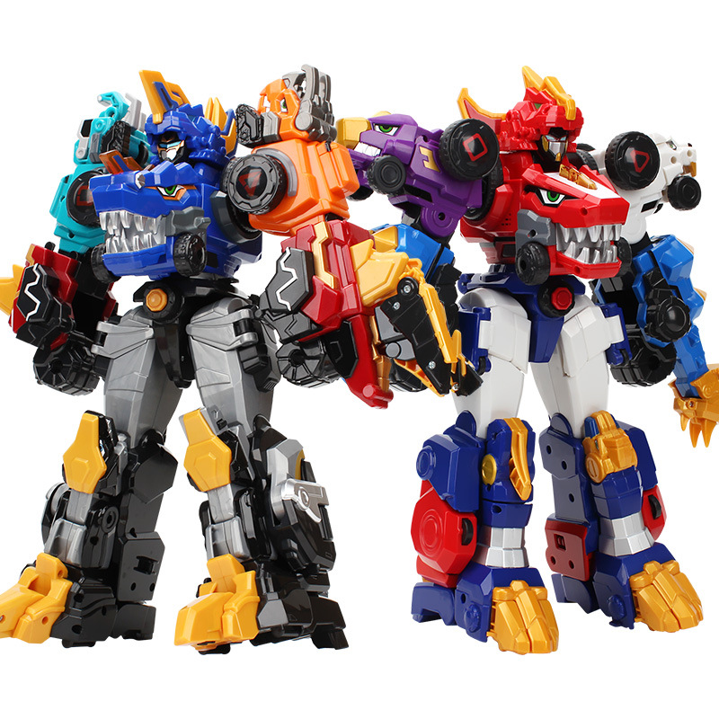 百兽总动员恐龙机器人男孩变形合体发光发声战龙神机甲儿童玩具