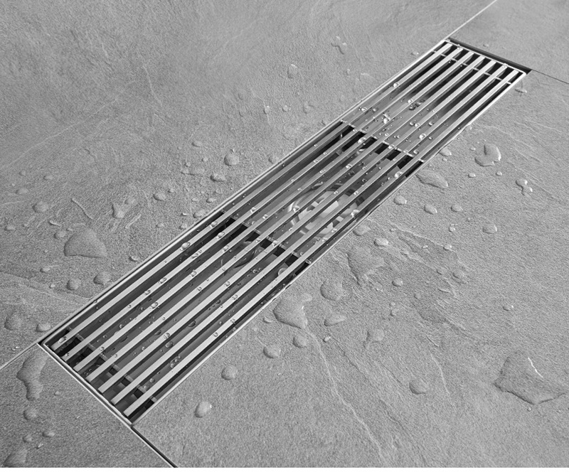 隐形地漏防臭浴室淋浴房304不锈钢长条大排量侧排黑色酒店长方形
