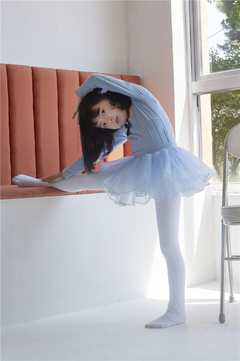 秋冬加绒加厚舞蹈袜女童打底裤薄绒白色踩脚连袜肤色光腿高弹袜子