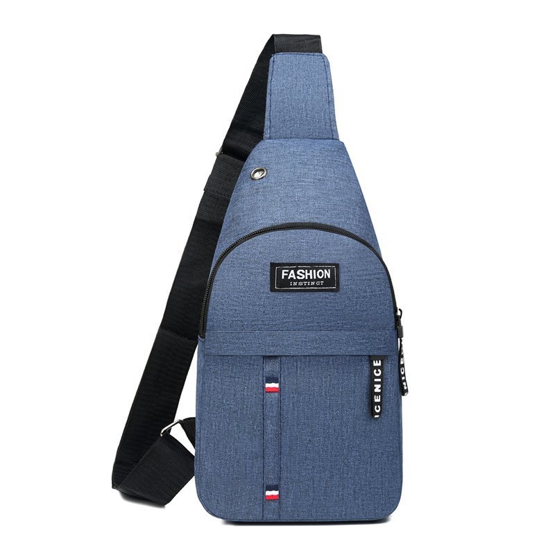 Chest Bag Men's Messenger Bag Canvas Shoulder Bag Men's Korean-Style Fashionable Crossbody Chest Pack Outdoor Sports and Casual Small Backpack