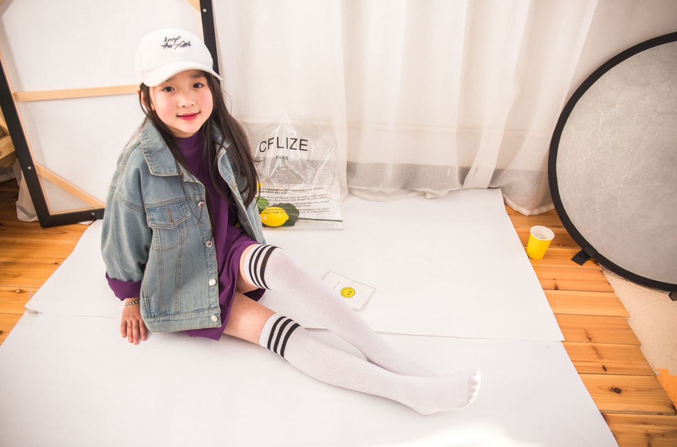 三条杠学生袜子运动中筒袜亲子袜棉袜过膝堆堆足球袜儿童袜批发