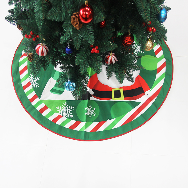 Xibao 2022 Cross-Border New Arrival Christmas-Tree Skirt Creative Exquisite Printed Tree Bottom Decoration Christmas Product Decorations