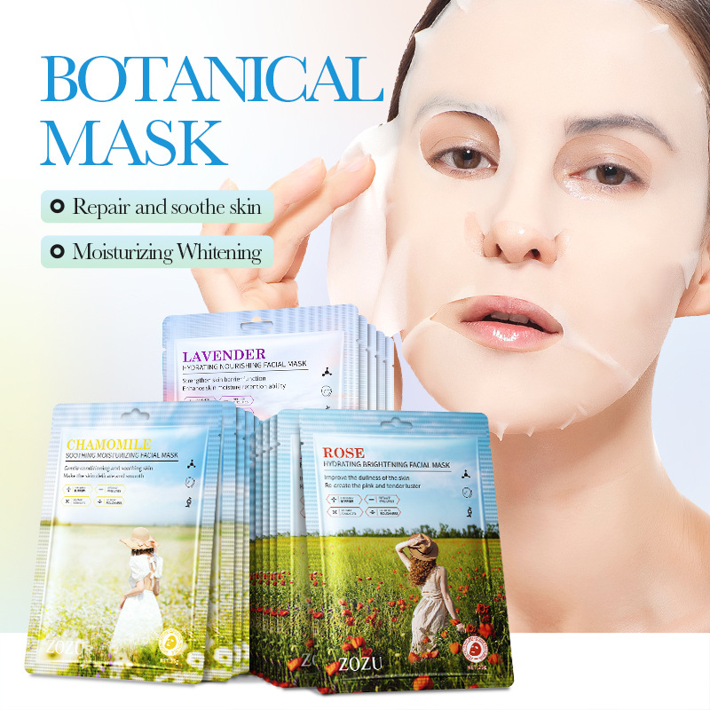 Full English Mask Zozu Lavender Hydrating Moisture Moisturizing Plant Mask Cross-Border Foreign Trade Factory Wholesale