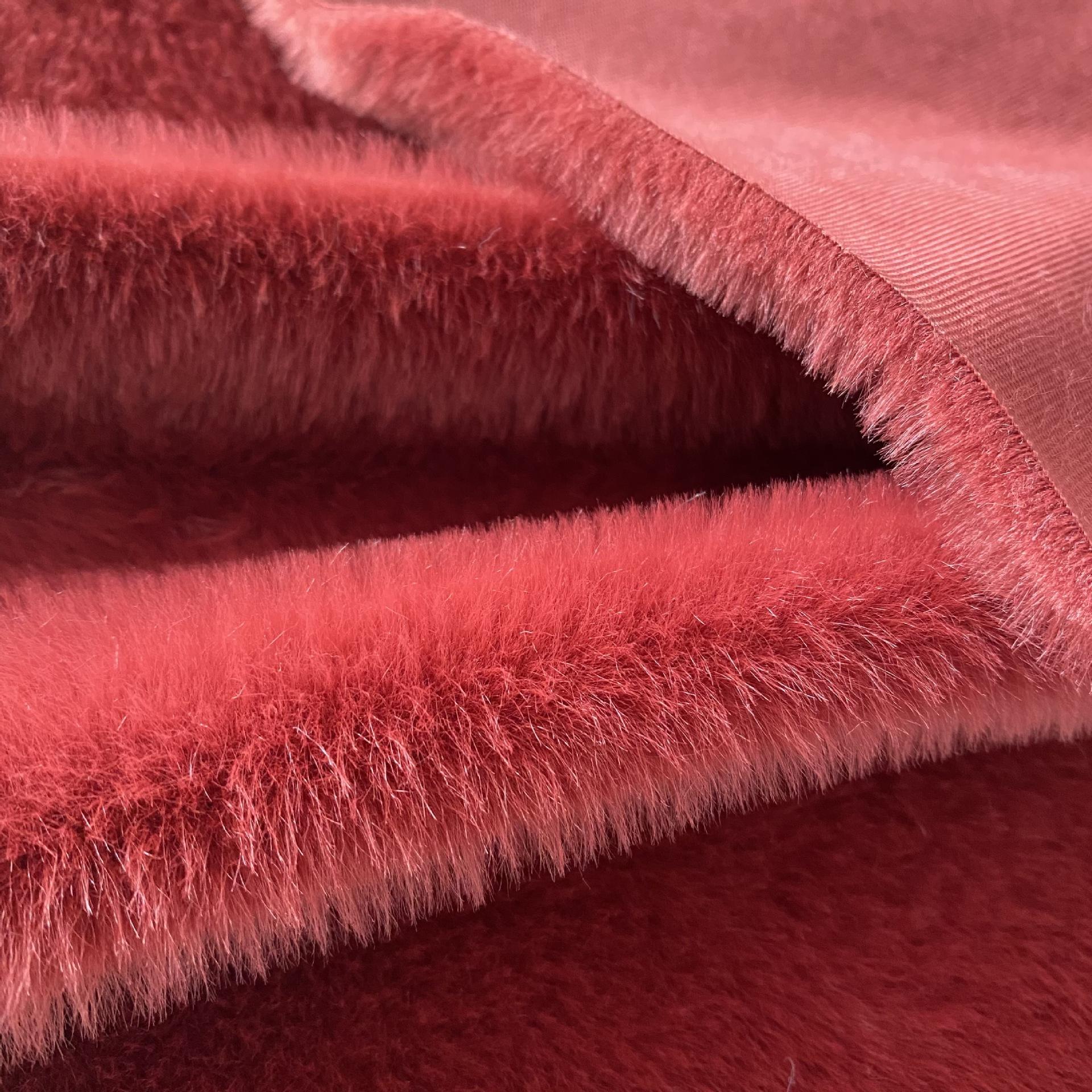 厂家供应 小兔毛  仿兔毛印花面料 pv绒布料 服装里料 玩具毛绒布