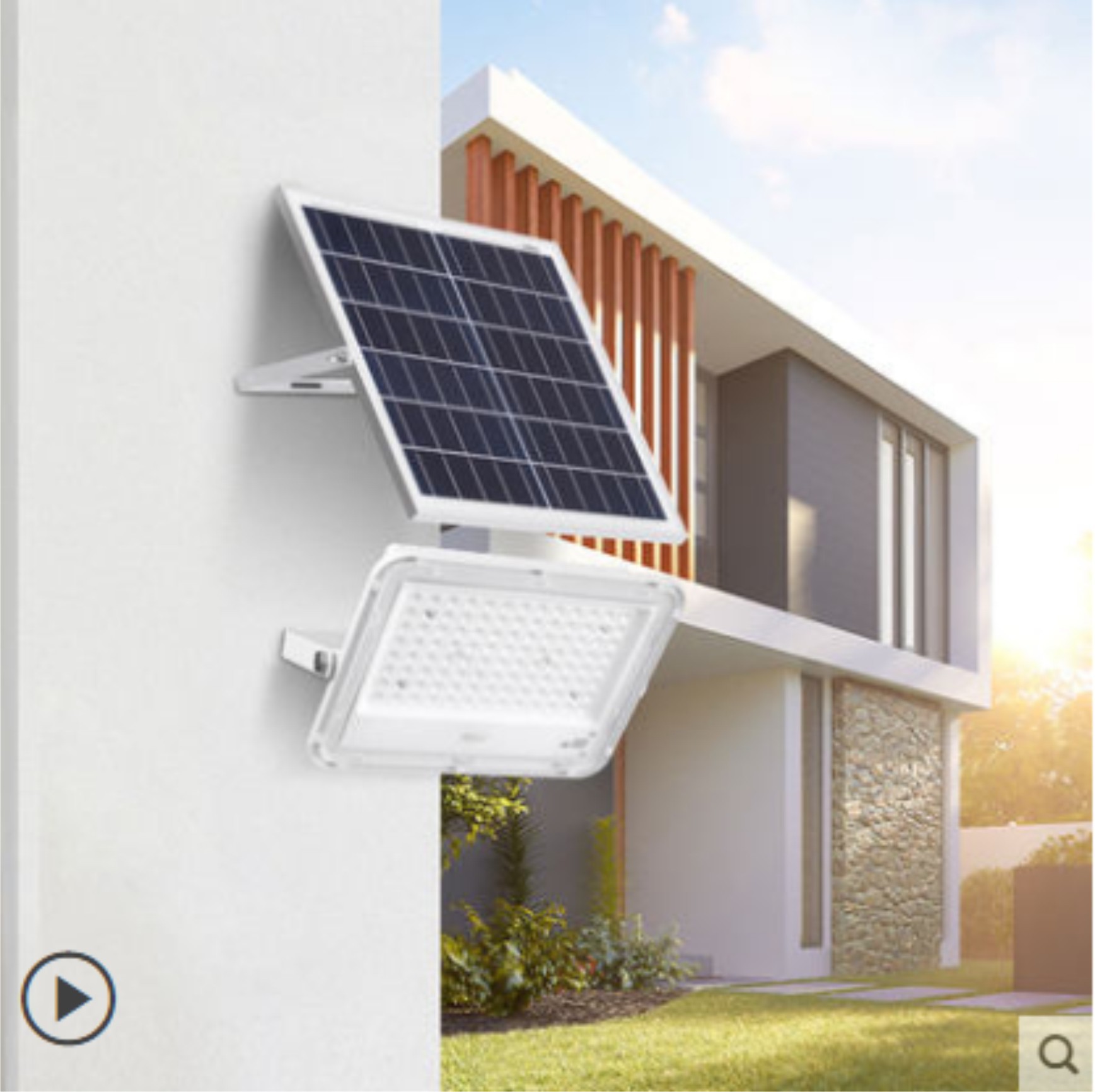 雷士太阳能户外灯庭院灯新农村家用超亮投光灯太阳能路灯庭院灯