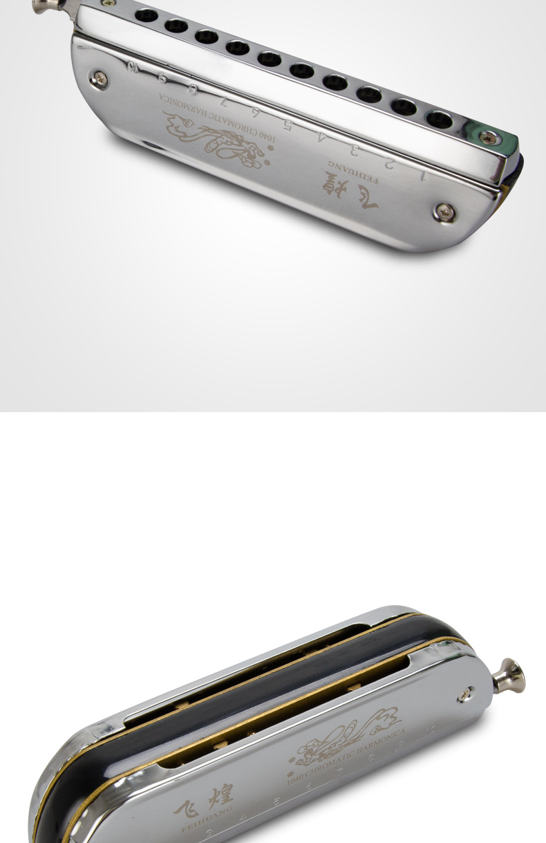 德国进口飞煌十孔半音阶口琴10孔初学生入门成人教学专业演奏乐器