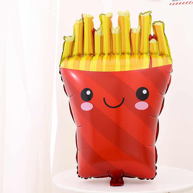 cartoon french fries aluminum balloon new snack food dessert theme series restaurant children‘s birthday party decoration